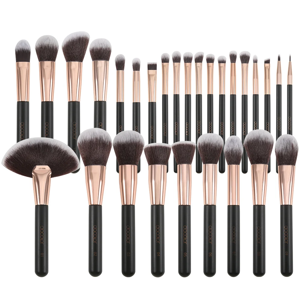 Docolor original  brand professional 28 pcs cruelty free makeup brush set  with bag DC2813