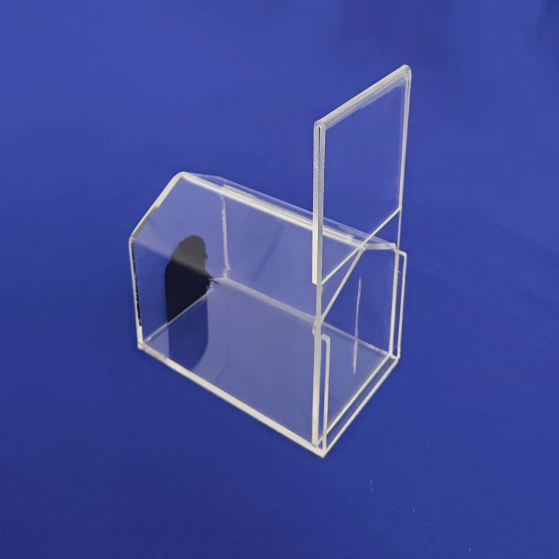 Acrylic Dog House Collection Box, Housed shape Ballot box with Sign holder, Lockable House Donation box