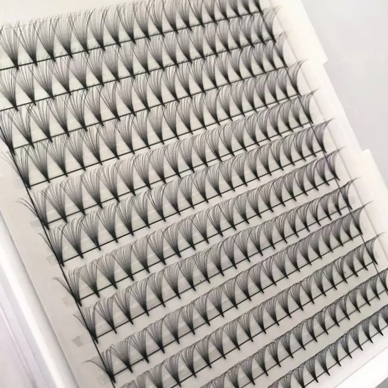 Wholesale cheap 20mm large tray 10d 0.05 pointy base premade fans custom silk las eyelash extension supplies