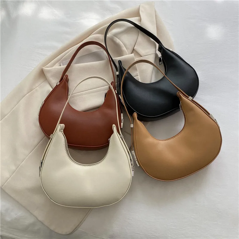 2023 new trendy simple solid color design personalized underarm bag shoulder  women bag