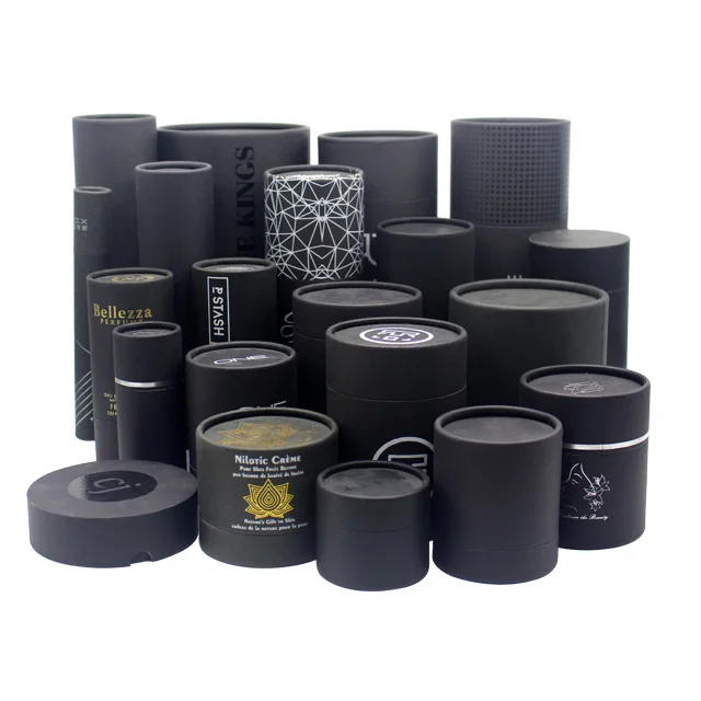 Eco-friendly black candle tube box custom wax kraft boxes gift paper tubes packaging boxes for candle