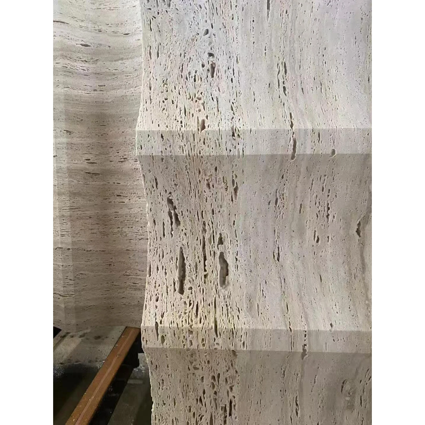 Newstar Wholesale Stone Wall Panel Travertine Bullnose Strips Trim Liner Ribbed Mouldings Pencil 3d Marble Flute Tiles For Villa
