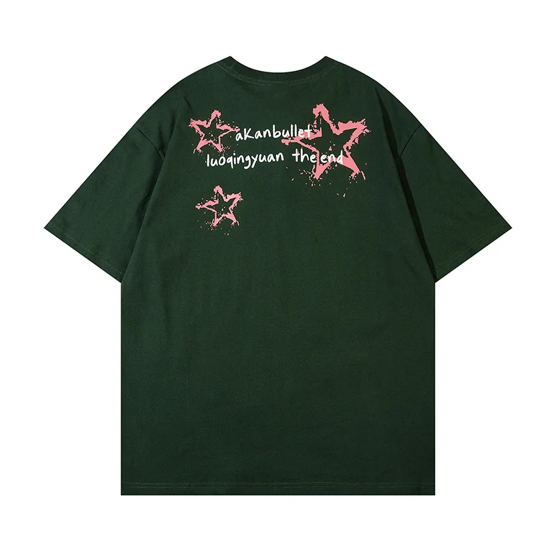 #2485 Streetwear Women T Shirts Custom Graphic Tee Crew Neck Cotton Oversized Heavyweight Printed