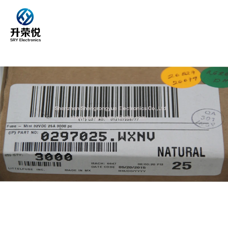  Littelfuse Мини автоматический предохранитель 0297025.WXNV лезвие 25A 32 В