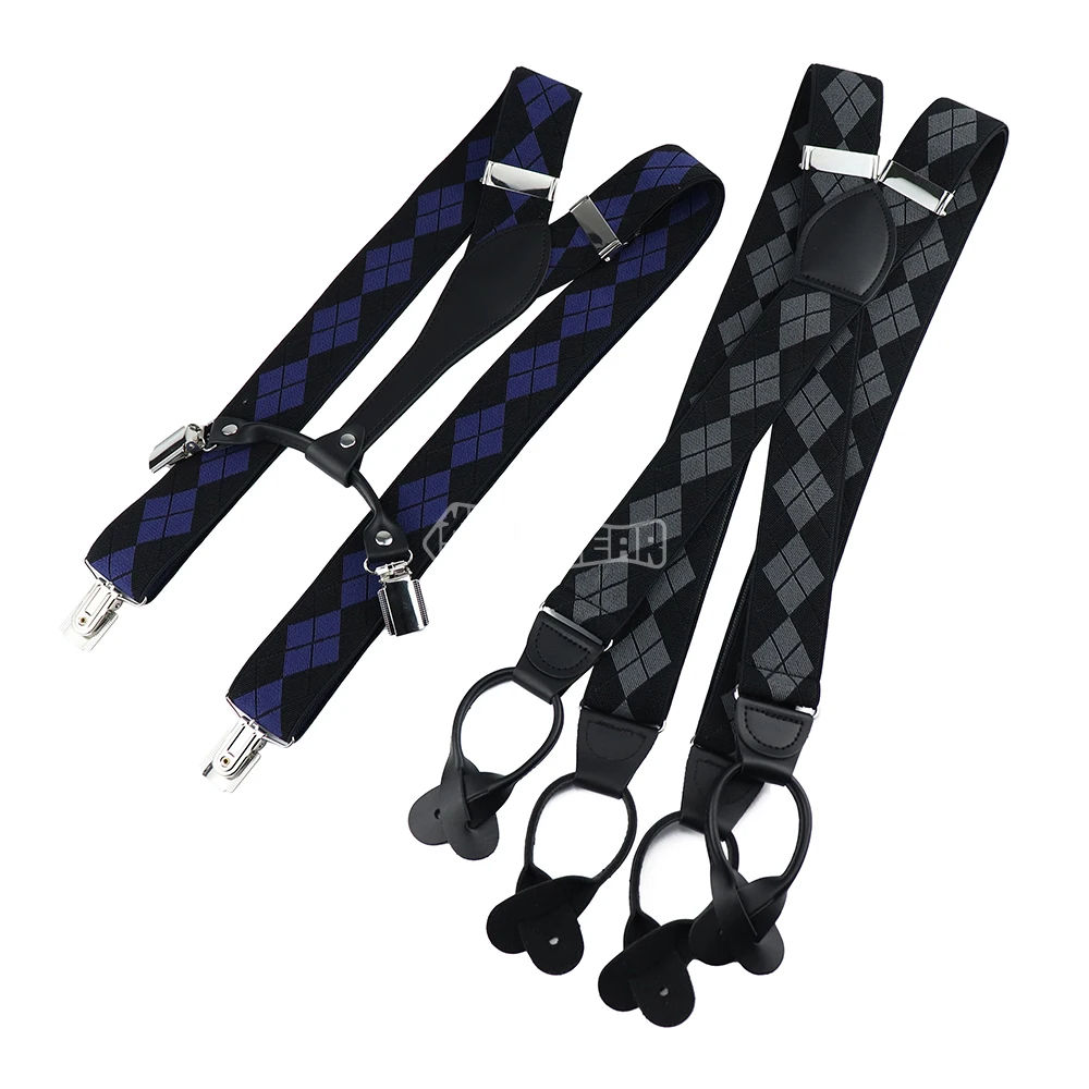 Custom High Quality Garment H Suspenders Brace Clip Elastic Manufacturer Suspender For Men