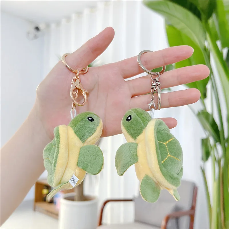 Cute turtle plush toy key chain wholesale high quality turtle pendant doll keychain
