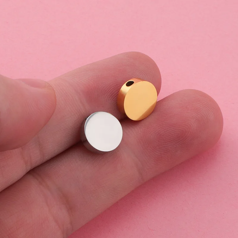 10mm round bead spacer polished l small hole beads lettering DIY jewelry accessories