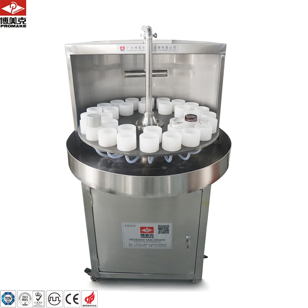 Factory Price Round Plate Semi Automatic Bottle Washing Machine for Cosmetic Glass Bottle Cleaning