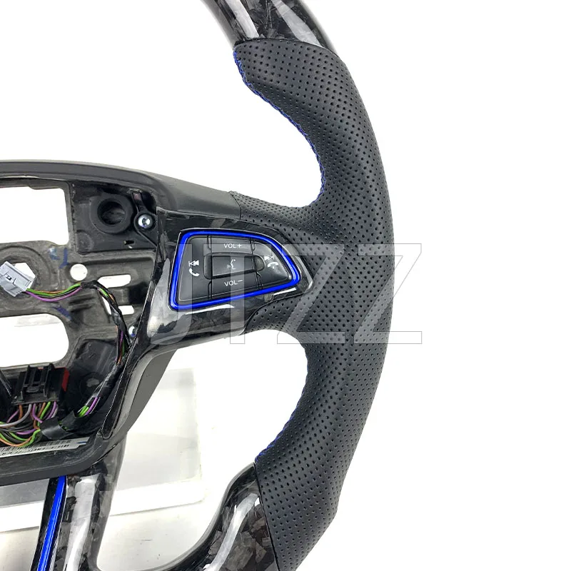2015 2016 2017 2018 2019 FOR Ford Focus MK3 ST RS Forged Carbon Fiber Steering Wheel Suede Style Car Steering Wheel