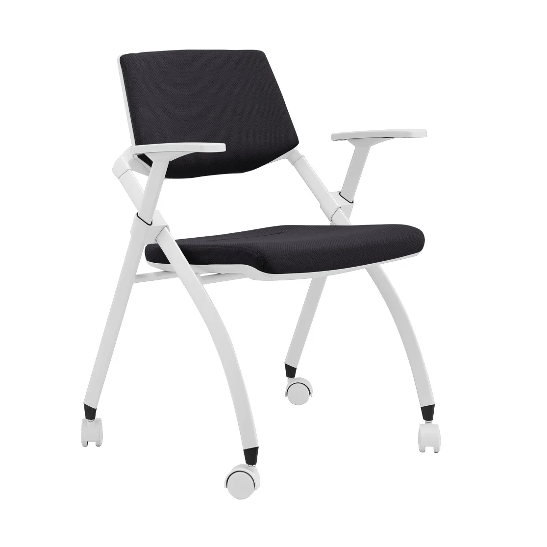 GS-G1795C Triangle design Foldable Classroom Desk Study Conference Plastic Mesh Training Chair with wheels