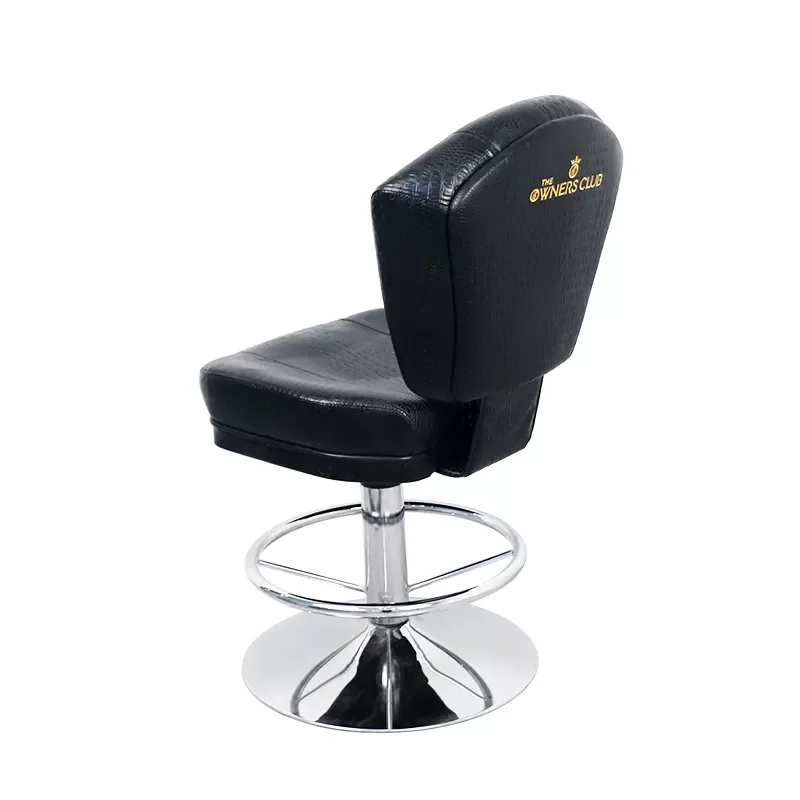 Factory custom offers samples of hot new poker casino chair Black leather chrome base Cadeira do casino