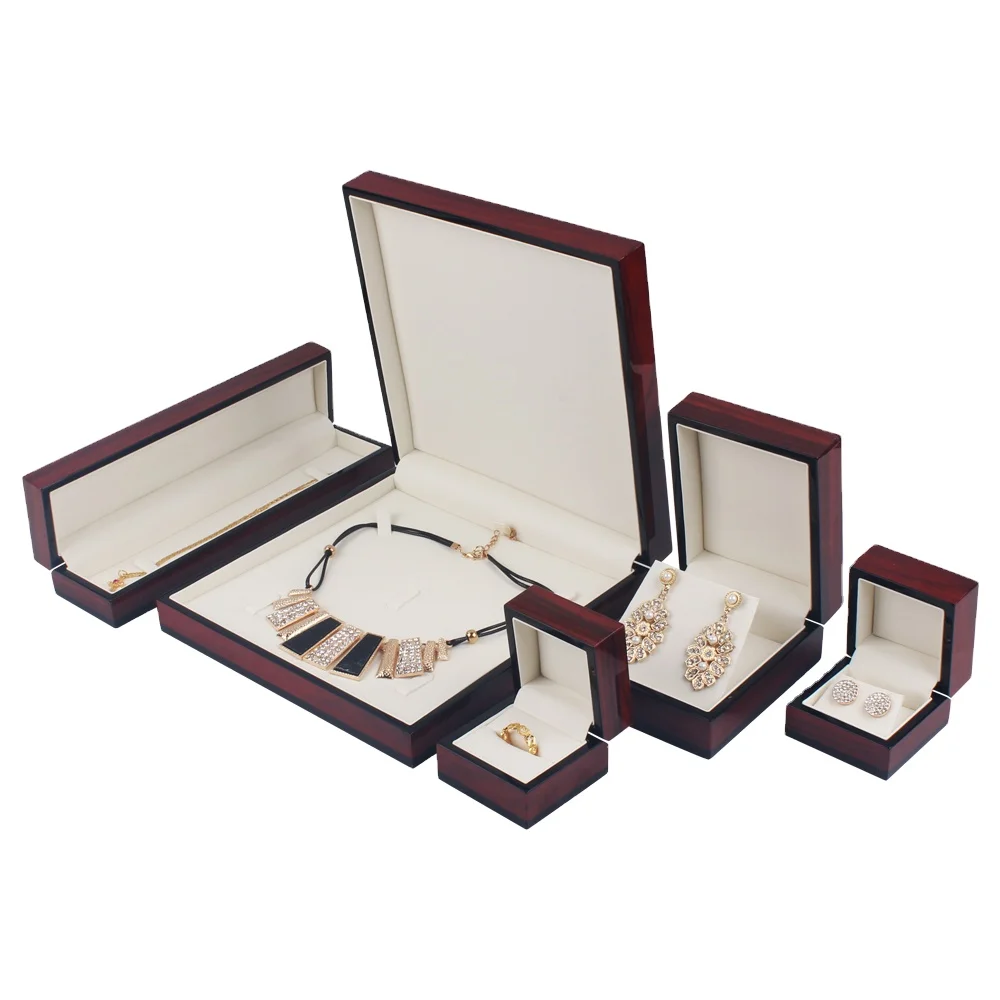 Wooden Jewelry Packaging Box Custom Unique Jewelry Necklace Box With Logo  Luxurious Jewelry Organizer