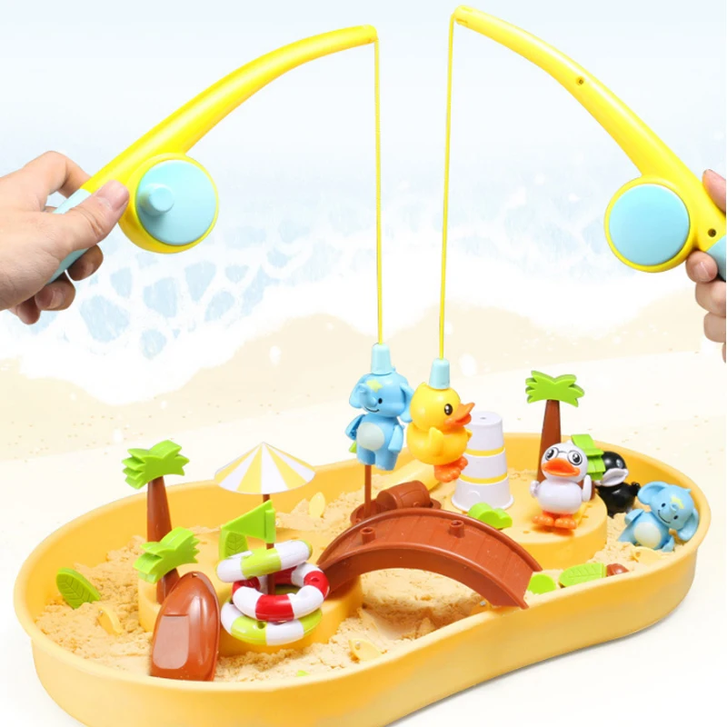 Электрическая игрушка «сделай сам» магнитный Набор для ванной с водным песком детская рыбалки