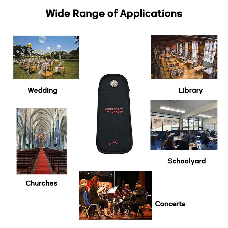 Custom Special Magnetic Device Phone Lockable Cover Bag Library Neoprene Anti Camera Smart Phone Pouch For High School Students