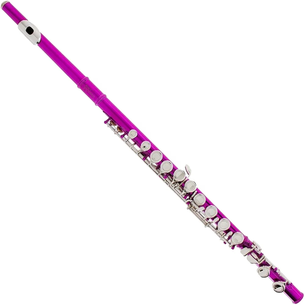 SEASOUND OEM Pink Closed Hot Sale High Quality Silver Plated 16 Hole Flute C Tone 16 Open Hole Accept Oem French Key Flute