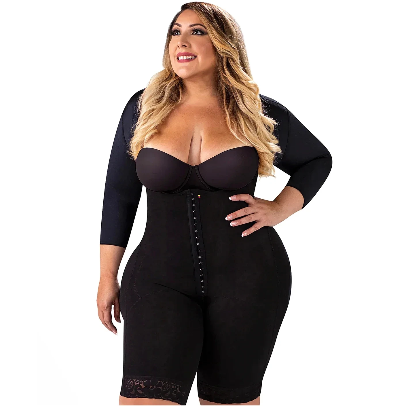 Designer New Style Women High Waisted PLUS SIZE POST-OP FAJAS COLOMBIANAS WITH SLEEVES