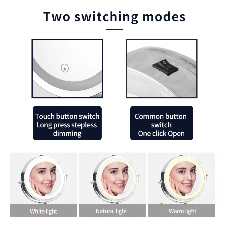 5X увеличительное зеркало для макияжа с подсветкой настенное крепление светодиодное косметическое поддержкой логотипа