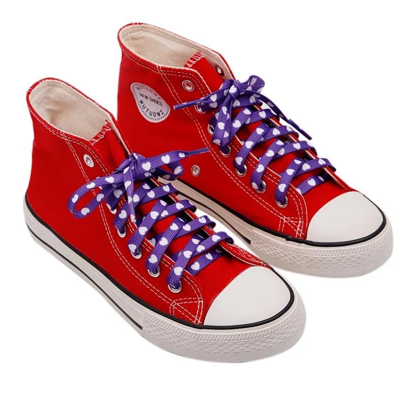 Weiou Shoe Accessories 50-200CM Length Sublimation Peach Heart Differentiation Shoelaces For Jodans And Y350 Shoes