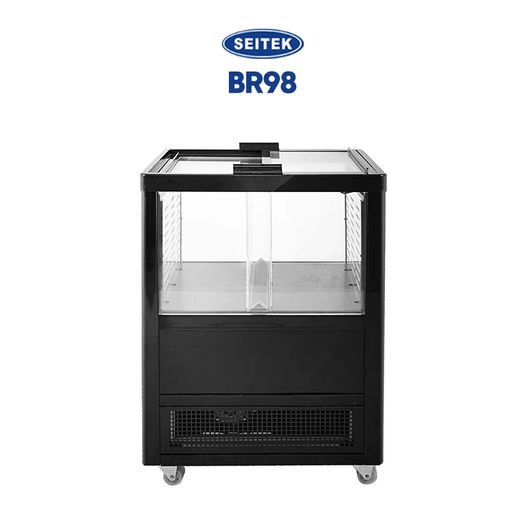 98L 4-Side-Glass Beverage Cooler Showcase