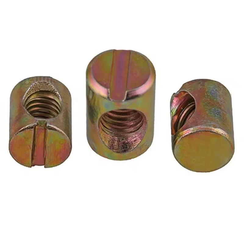 High Precision Zinc Brass Carbon Steel Brass Stainless Steel M8 X 12mm M3 M4 M6 Cross Dowel Barrel Nut