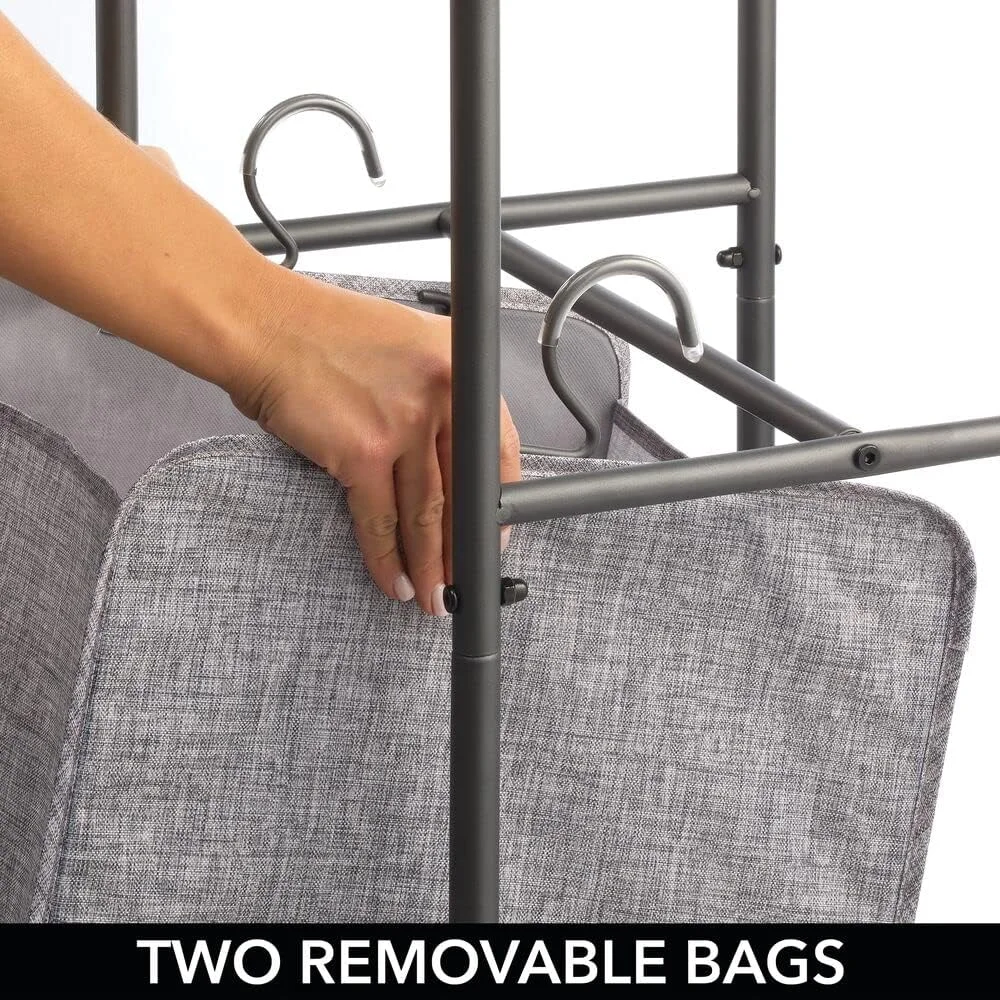 Bathroom Laundry Room Organization 2 Removable Laundry Bags Laundry Hamper Basket With Wheels