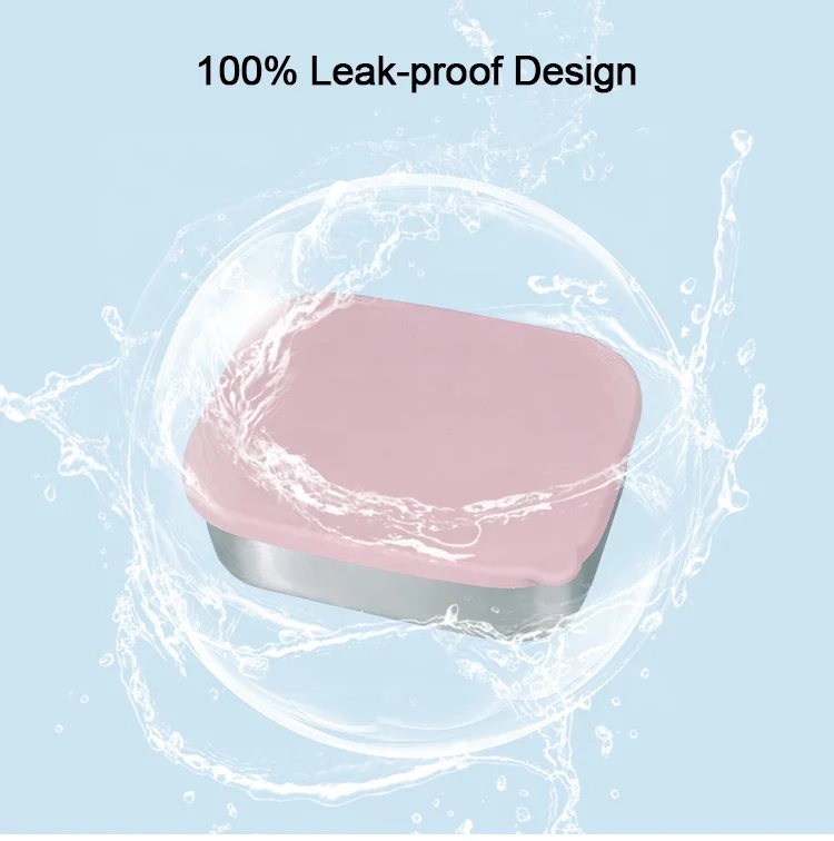 Snack Food Container 304 Stainless Steel Leak Proof Container Sealed Bento Lunch Box With Silicone Lid Lunch Box For Adults Kids