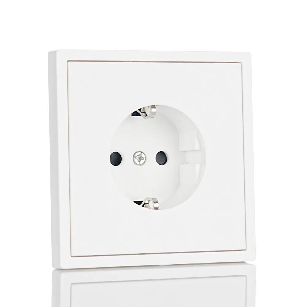Wall Switches Residential EU Standard 80*80mm Square Wall Switches With Led Indicator White Black Grey Gold Color PC Plate Cover