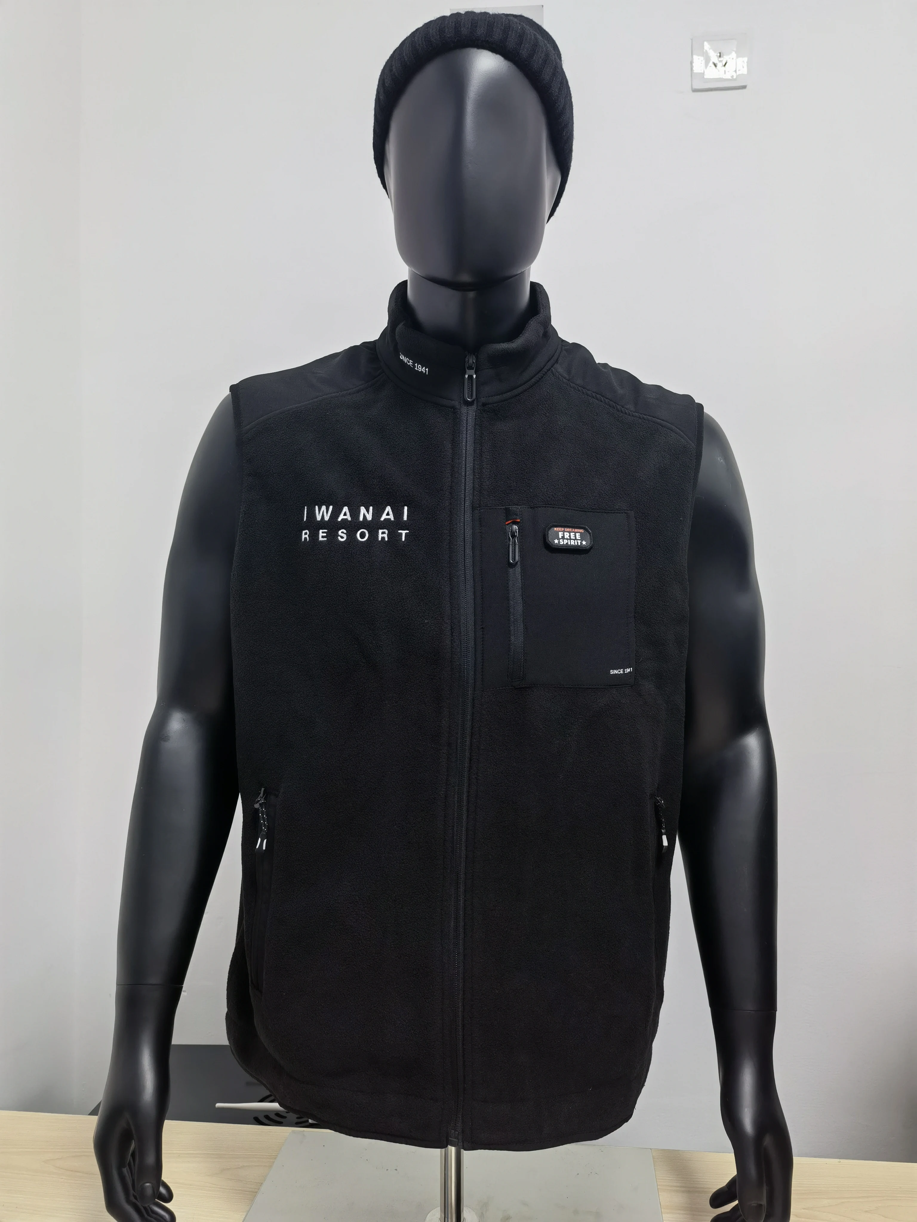 Wholesale Winter Custom Softshell Jacket Polar Fleece Vest Men 100% Polyester Windproof Softshell Vest Men Black Fleece Vest