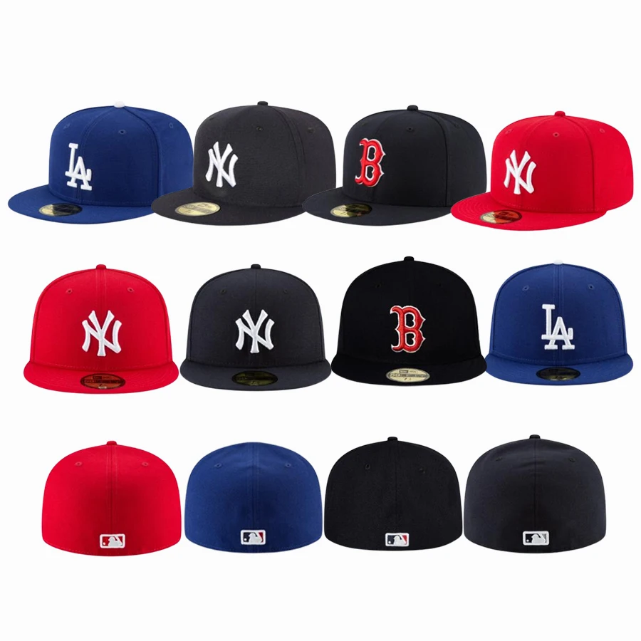 Factory Cheap Custom baseball hat custom men high trucker gorra snapback black 6 panel Brim 3d embroidery MLB fitted sports cap