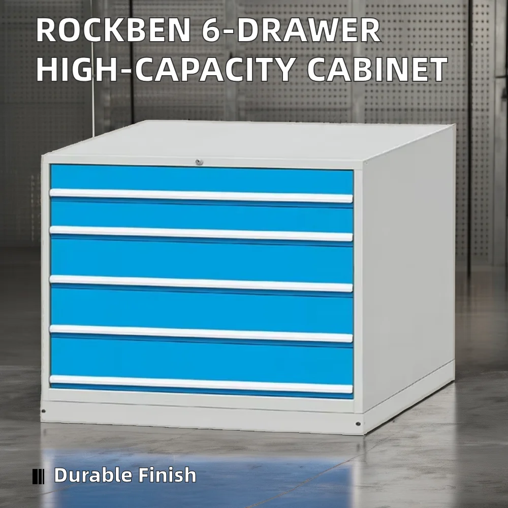 Customizable High Load Capacity 6-Drawer Garage Tool Cabinet All-Welded Steel with RAL7012 Multi-Purpose Storage Garages