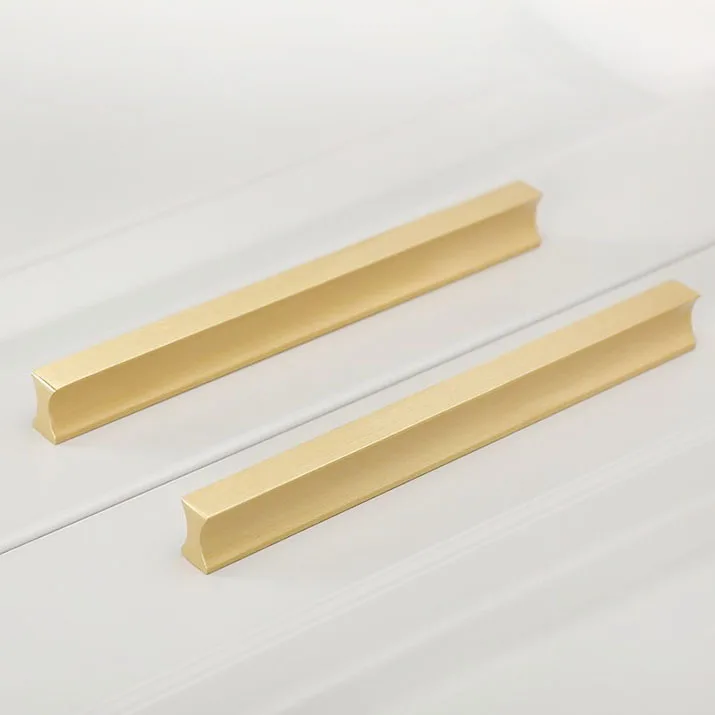 Home Office Luxury Brass Cabinet Handles Gold Drawer Pulls Copper Wardrobe Drawer Pull Kitchen Cabinet Door Handle for Furniture