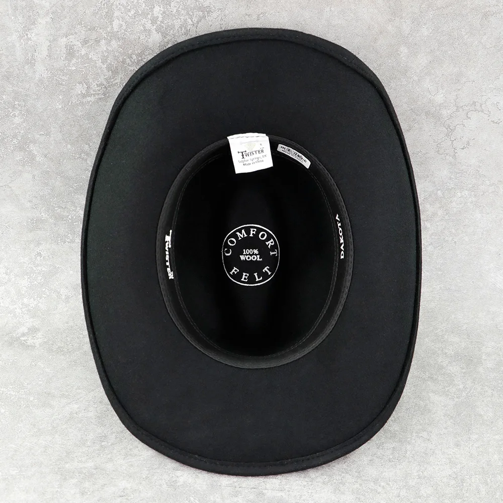 LiHua Wholesale Unisex 100% Wool Felt Large Brim Cowboy Hat Men Customized Leather Cowboy Hats