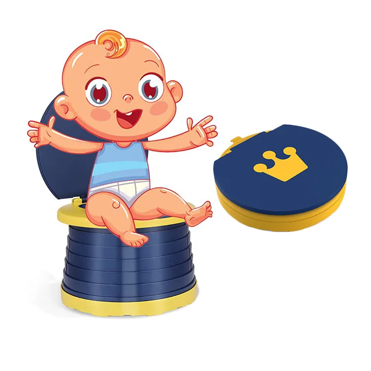 Plastic Kids Toilet Baby Potty Training Folding Toilet with Cover Sit Toilet ,Collapsible Travel Car Child Urine Basin Seat