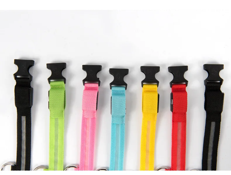 Led Lights Dog collar para perro Adjustable Polyester Glow Night Pet PET ACCESSORIES  Luminous Flashing Necklace Pet Supplies