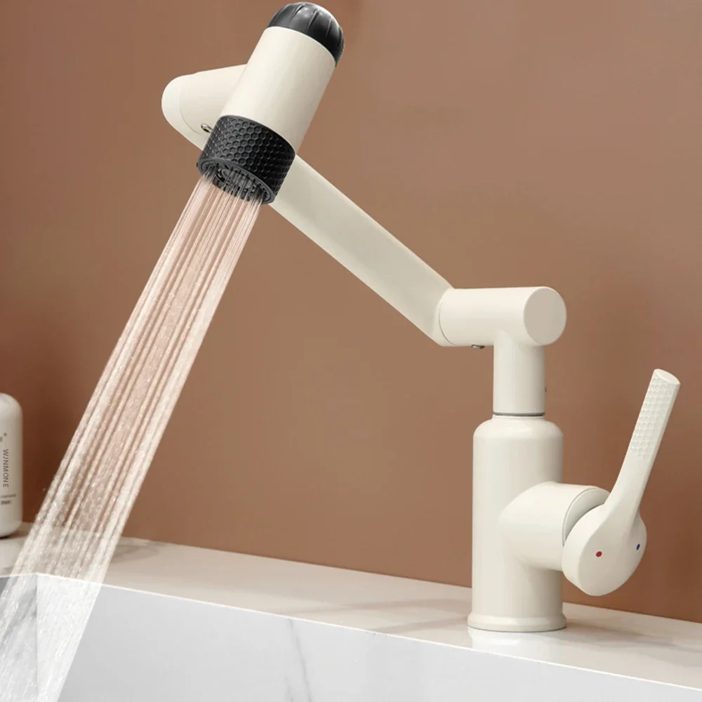4 Modes 360° Rotation Multi Functional Waterfall Basin Faucet Stream Sprayer Hot Cold Water Sink Mixer Wash Tap For Bathroom