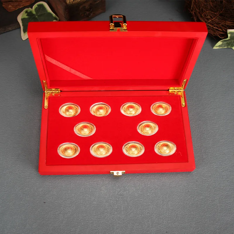 Luxury Fashion Real 999.9 Pure 24K Gold Ingot Bars Bridal Engagement Wedding Fine Jewelry Gift Box