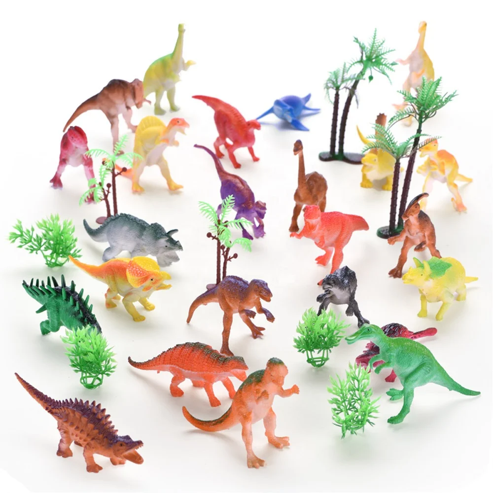 
children plastic miniture ECO friendly dinosaur park toy set 32pcs 