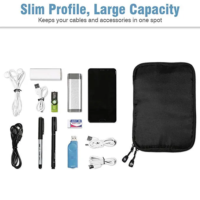 Travel Organizer Small Gadgets Storage Bag USB Cable Charger Mobile Phone