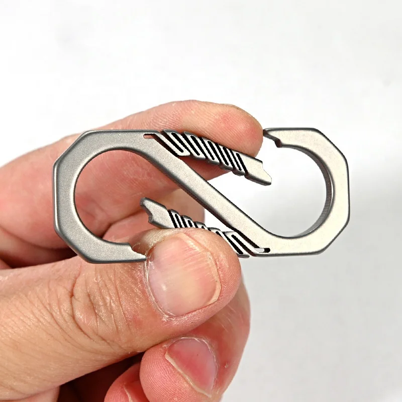 New titanium alloy carabiner keychain quick release EDC key holder with titanium key ring