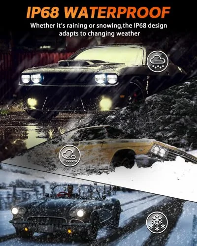 New Design 5.75 Inch LED Headlights 4PCS White DRL H4 Hi/Low Headlight Plug and Play