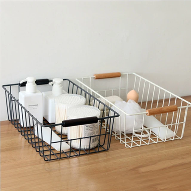 Creative Uncomplicated Cosmetics Room Dormitory Desktop Iron Art Storage Basket