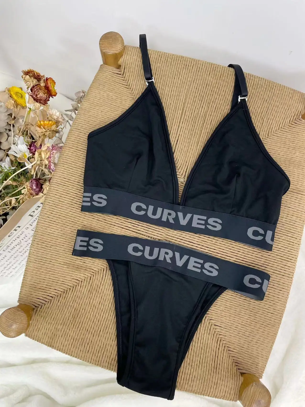 Custom Logo Brand Women Lingerie Underwear Ladies Sexy Plus Size Panty And Bra Sets