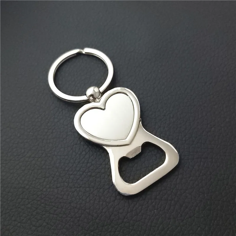 Bottle Opener Keyring Zinc Alloy Beer Bar Tool Beer Opener Keychain Custom Logo Blank Metal Key Chains