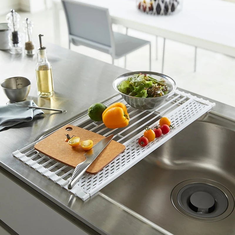 Стеллаж для сушки раковины кухонный Органайзер складной силиконовый из нержавеющей стали