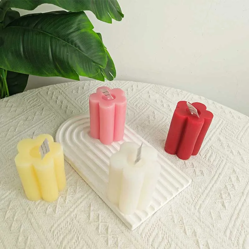 Wholesale Custom Nordic Premium Ins Style Original Geometry Decorative Handmade   Pillar Flower Candle Gifts