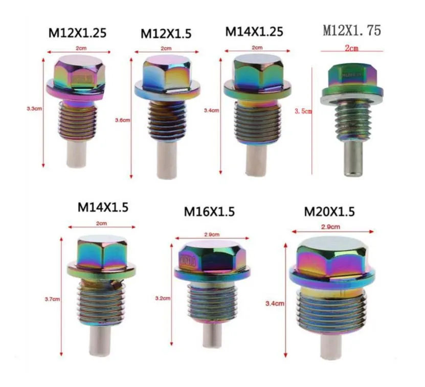
Universal modification Titanium Sump auto car accessories Nut magnetic plug oil drain pan suction screw full size neon stud 