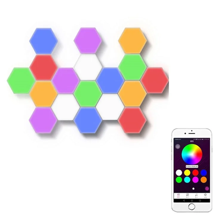 Hexagonal RGB Soft Warm Daylight White lights Wifi And Remote Controlled Music Sync Smart Honeycomb LED Lamps