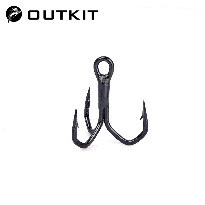 OUTKIT 10pcs 4x High Quality Mustad Wholesale Sea Fishing Freshwater Saltwater Lure Stainless Steel Treble Hooks