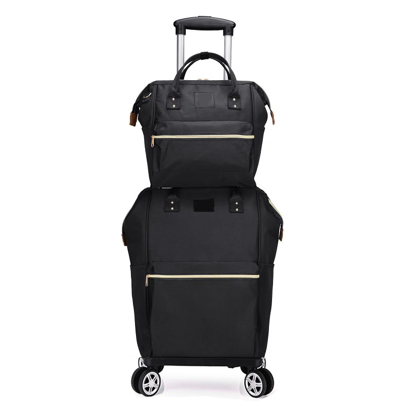 2024 New Design 2pcs Set Cheap Waterproof Wheel Bagpack Universal Suitcase Travel Bag
