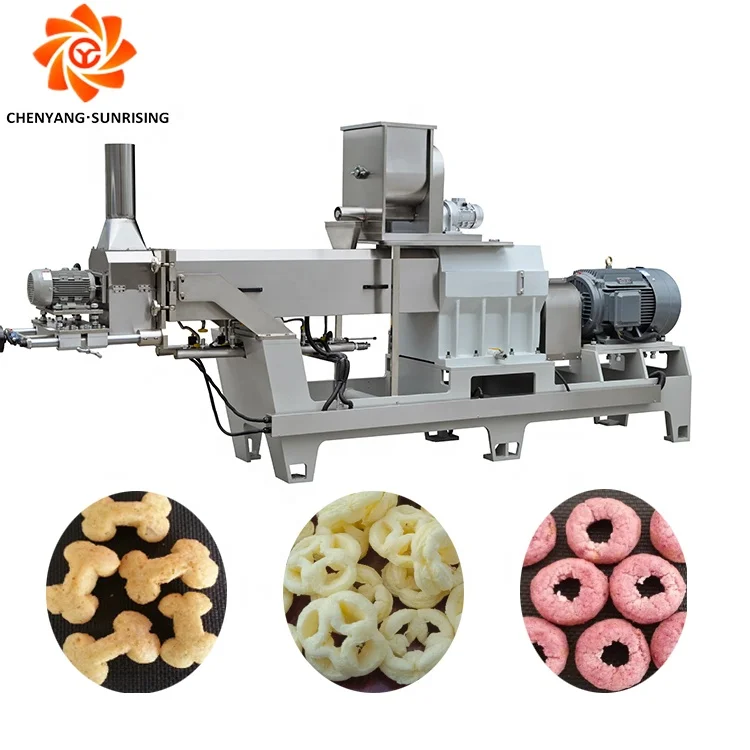Factory price twin screw extruder puffed corn snack food machine